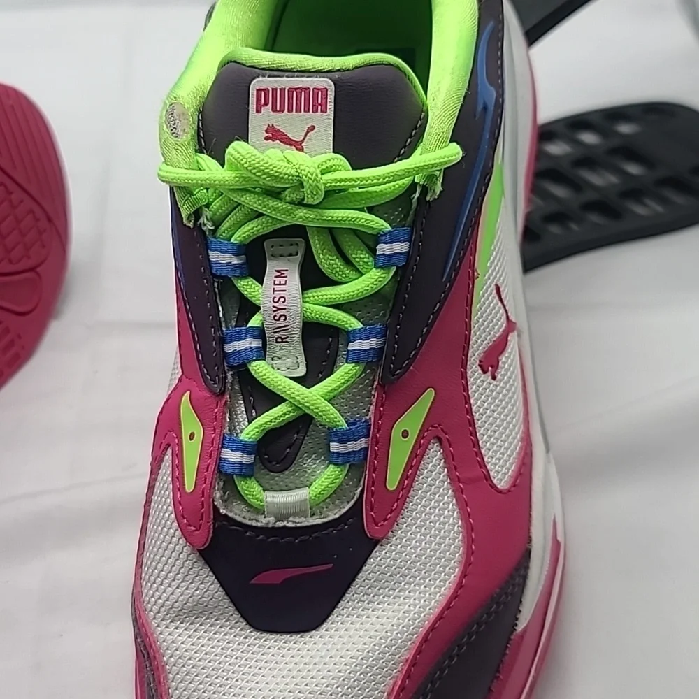 Puma Womens Sz 8.5 RS Fast Pop White Purple Sweet Grape Sneakers Shoes 384328 01 - Picture 6 of 9